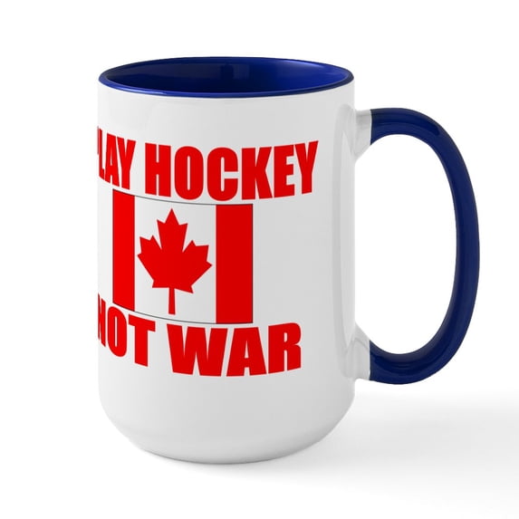 CafePress - PLAY HOCKEY Large Mug - 15 oz Ceramic Large White Novelty Mug
