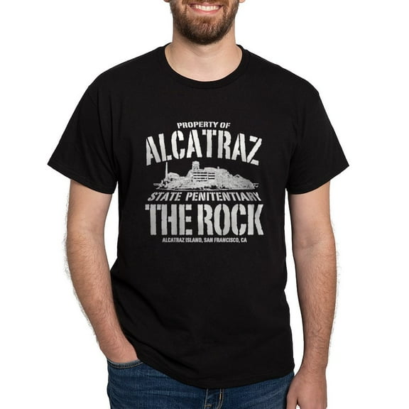 CafePress - PROPERTY OF ALCATRAZ Dark T Shirt - Men's Classic Graphic Cotton T-Shirt