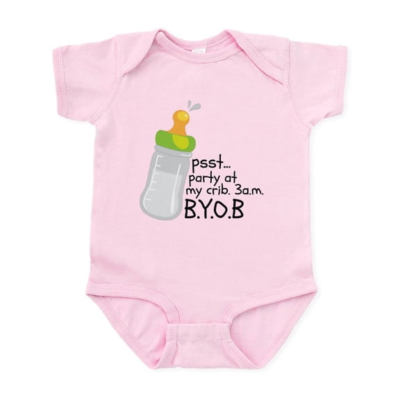 CafePress - PSST... Party At My Crib. 3Am. BYOB Body Suit - Baby Light Bodysuit, Size Newborn - 24 Months