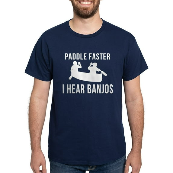 CafePress - Paddle Faster I Hear Banjos Dark T Shirt - Men's Classic Graphic Cotton T-Shirt