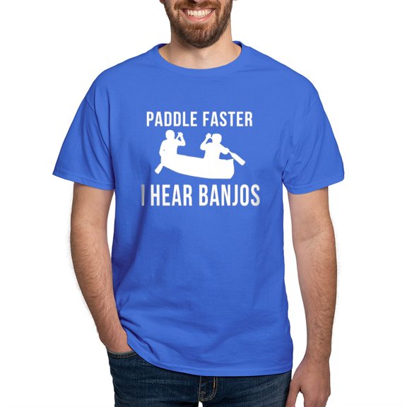CafePress - Paddle Faster I Hear Banjos Dark T Shirt - Men's Classic Graphic Cotton T-Shirt