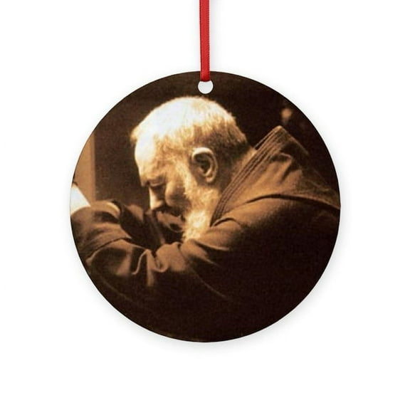 CafePress - Padre Pio - Round Wood Ornament 4"