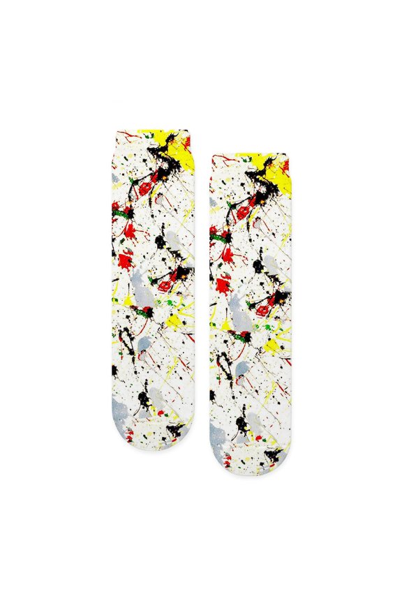 - Paint Splatter - Unisex Novelty Printed Crew Adult Socks