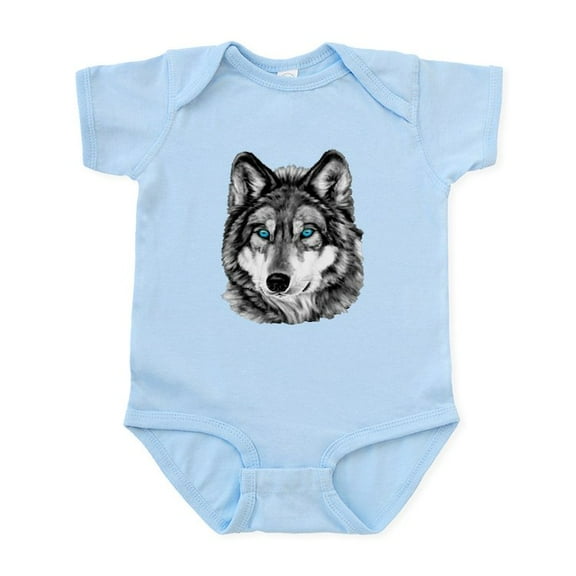 CafePress - Painted Wolf Grayscale Infant Bodysuit - Baby Light Bodysuit, Size Newborn - 24 Months