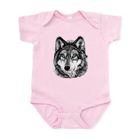 CafePress - Painted Wolf Grayscale Infant Bodysuit - Baby Light Bodysuit, Size Newborn - 24 Months