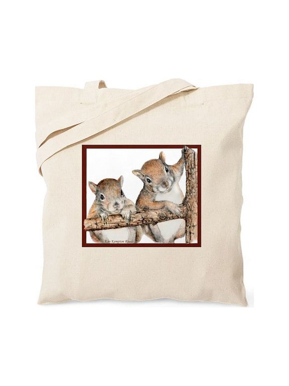 - Pair Of Baby Squirrels Tote Bag - Unisex Canvas Tote Bag, Beige, 1-Piece