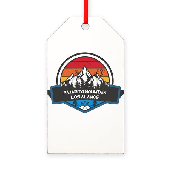 CafePress - Pajarito Mountain Los Alamos New Mexico - Wood Gift Tag Ornament 2.25"x4"