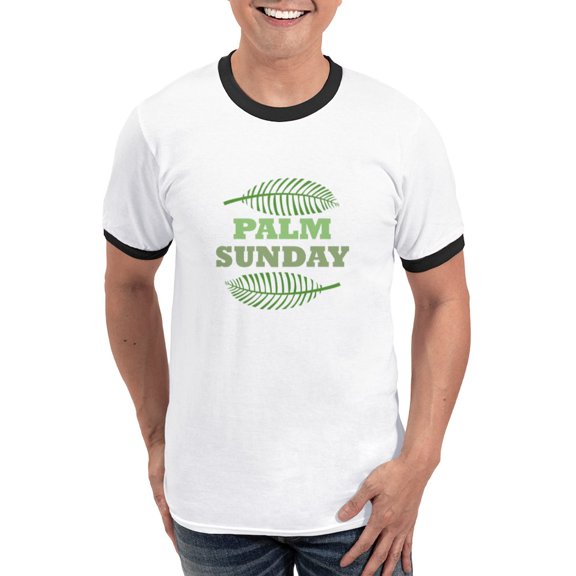 CafePress - Palm Sunday T Shirt - 100% Cotton Ringed T-Shirt
