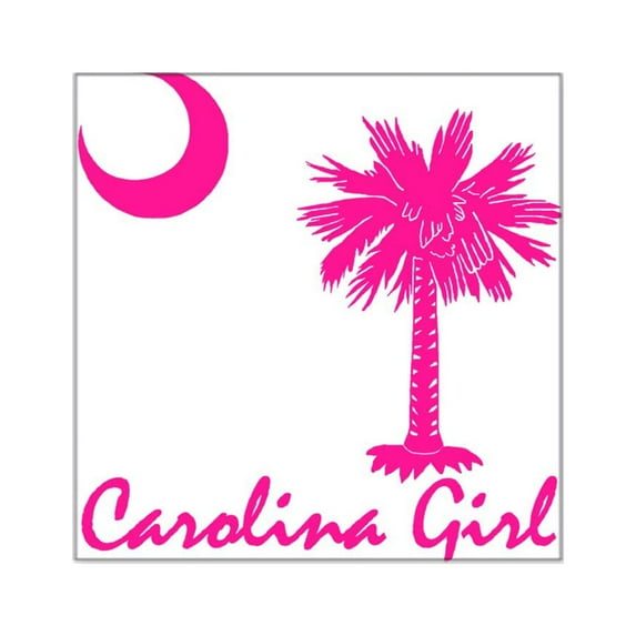 CafePress - Palmetto Girl Deep Pink - Square Sticker 3" x 3"