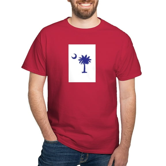 CafePress - Palmetto Tree &Amp; Crescent Moon T Shirt - Men's Classic Graphic Cotton T-Shirt