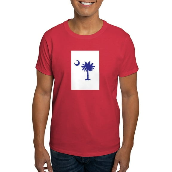 CafePress - Palmetto Tree &Amp; Crescent Moon T Shirt - Men's Classic Graphic Cotton T-Shirt
