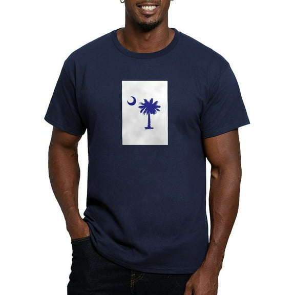 CafePress - Palmetto Tree &Amp; Crescent Moon T Shirt - Men's Fitted T-Shirt
