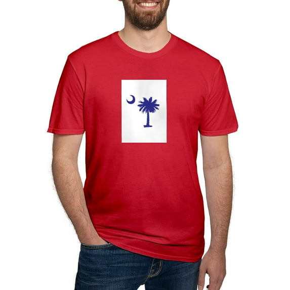 CafePress - Palmetto Tree &Amp; Crescent Moon T Shirt - Men's Fitted T-Shirt