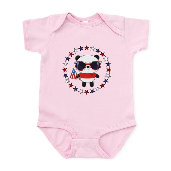 CafePress - Panda Patriotic USA - Baby Light Bodysuit, Size Newborn - 24 Months