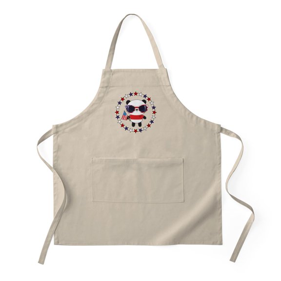 CafePress - Panda Patriotic USA - Kitchen Apron with Pockets, Grilling Apron, Baking Apron