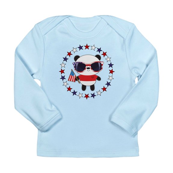 CafePress - Panda Patriotic USA Long Sleeve Infant T Shirt - Long Sleeve Infant T-Shirt