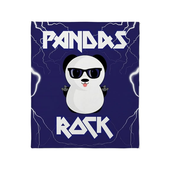 CafePress - Pandas Rock Throw Blanket - Soft Fleece Throw Blanket, 50"x60" for All Ages