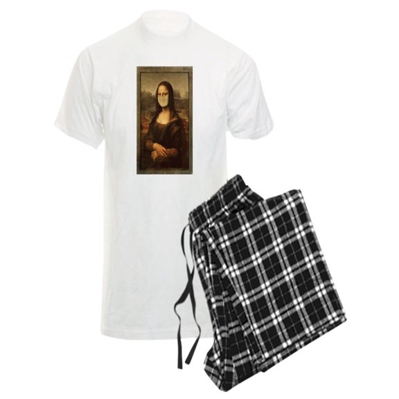 CafePress - Pandemic Mona Lisa Pajamas - Men's Light Pajamas