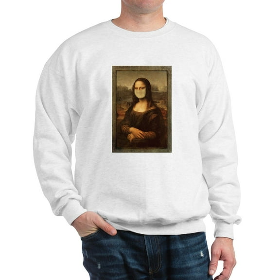 CafePress - Pandemic Mona Lisa Sweatshirt - Crew Neck Sweatshirt
