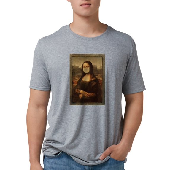 CafePress - Pandemic Mona Lisa T Shirt - Mens Tri-blend T-Shirt