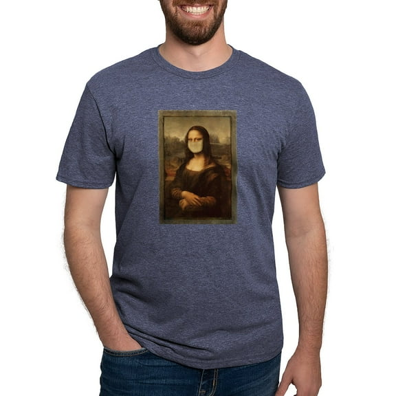 CafePress - Pandemic Mona Lisa T Shirt - Mens Tri-blend T-Shirt
