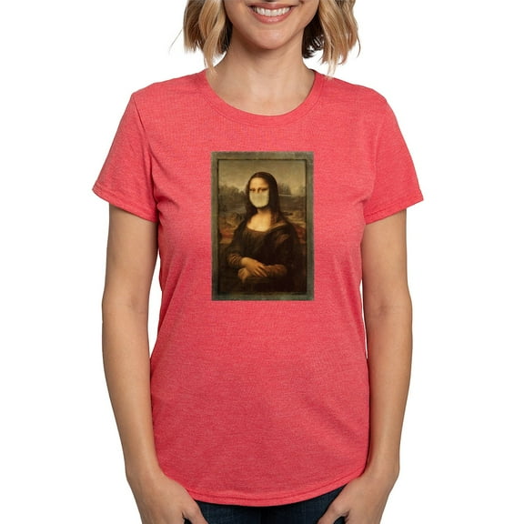 CafePress - Pandemic Mona Lisa T Shirt - Womens Tri-blend T-Shirt