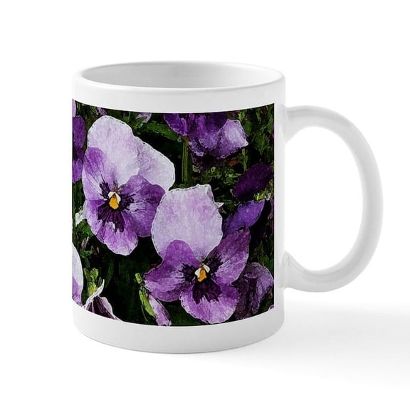 CafePress - Pansies After A Rain Mug - 11 oz Ceramic Mug - Novelty Coffee Tea Cup