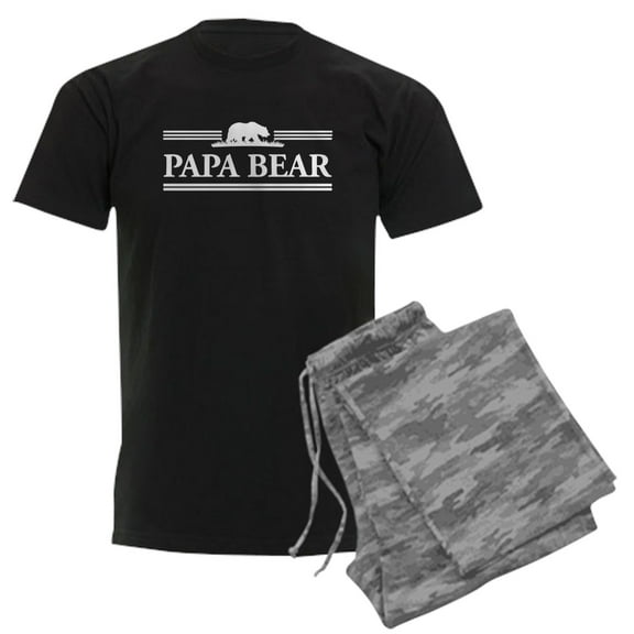 CafePress - Papa Bear Pajamas - Men's Dark Loose Fit Cotton Pajama Set