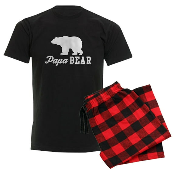 CafePress - Papa Bear Pajamas - Men's Dark Loose Fit Cotton Pajama Set