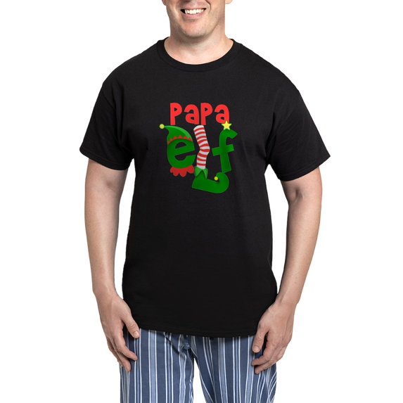 CafePress - Papa Elf - Men's Dark Loose Fit Cotton Pajama Set