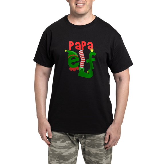 CafePress - Papa Elf - Men's Dark Loose Fit Cotton Pajama Set