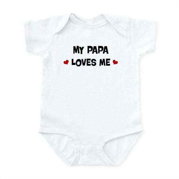 CafePress - Papa Loves Me Infant Bodysuit - Baby Light Bodysuit, Size Newborn - 24 Months