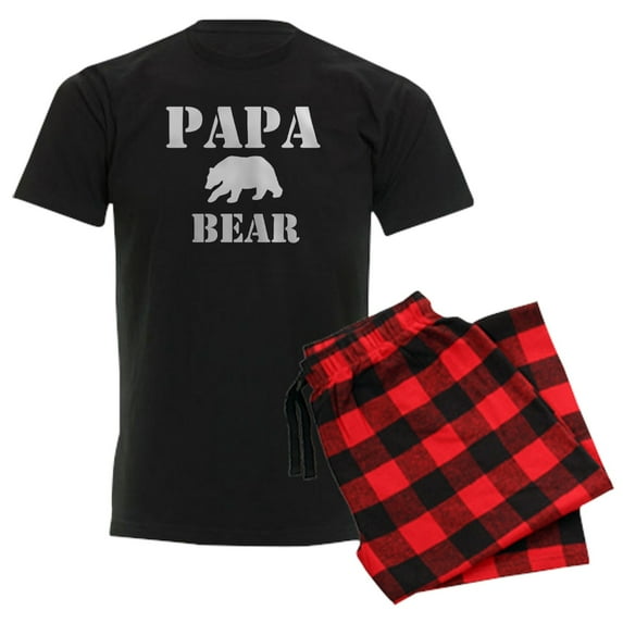 CafePress - Papa Mama Baby Bear Men's Dark Pajamas - Men's Dark Loose Fit Cotton Pajama Set