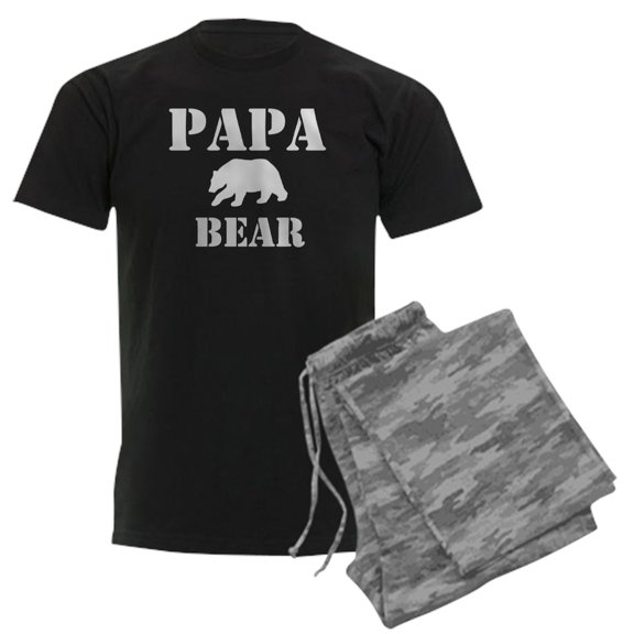 CafePress - Papa Mama Baby Bear Men's Dark Pajamas - Men's Dark Loose Fit Cotton Pajama Set