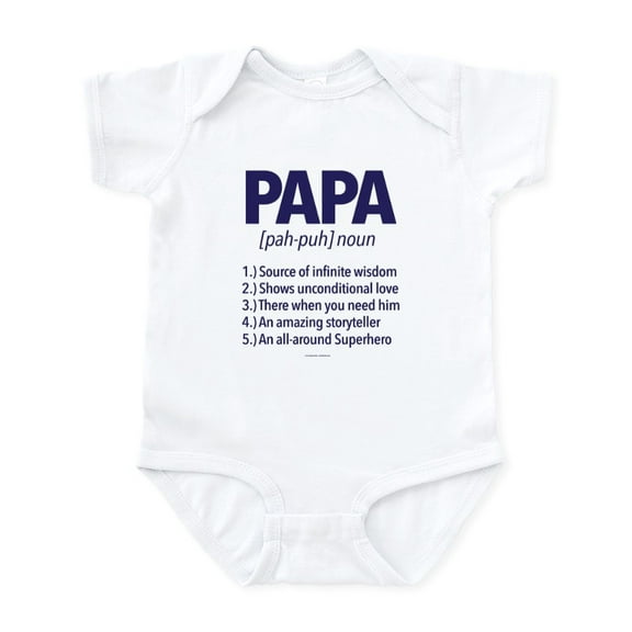 CafePress - Papa Noun Definition Body Suit - Baby Light Bodysuit, Size Newborn - 24 Months