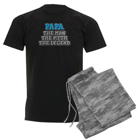 CafePress - Papa: The Man Men's Dark Pajamas - Men's Dark Loose Fit Cotton Pajama Set