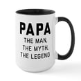 thumbnail image 1 of CafePress - Papa: The Man The Myth Th - 15 oz Ceramic Large White Novelty Mug, 1 of 4
