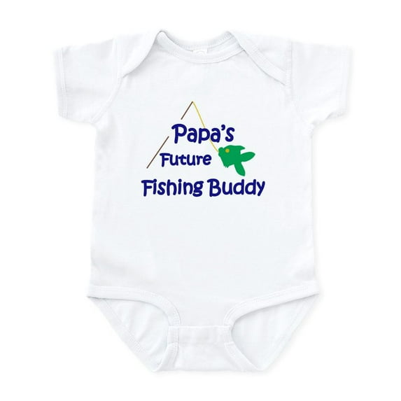 CafePress - Papa's Future Fishing Buddy Body Suit - Baby Light Bodysuit, Size Newborn - 24 Months