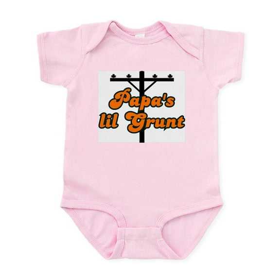 CafePress - Papa's Lil Grunt Orange Infant Bodysuit - Baby Light Bodysuit, Size Newborn - 24 Months