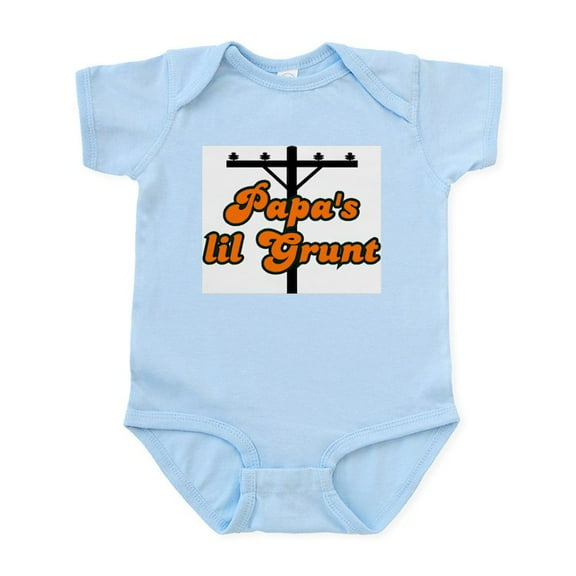 CafePress - Papa's Lil Grunt Orange Infant Bodysuit - Baby Light Bodysuit, Size Newborn - 24 Months