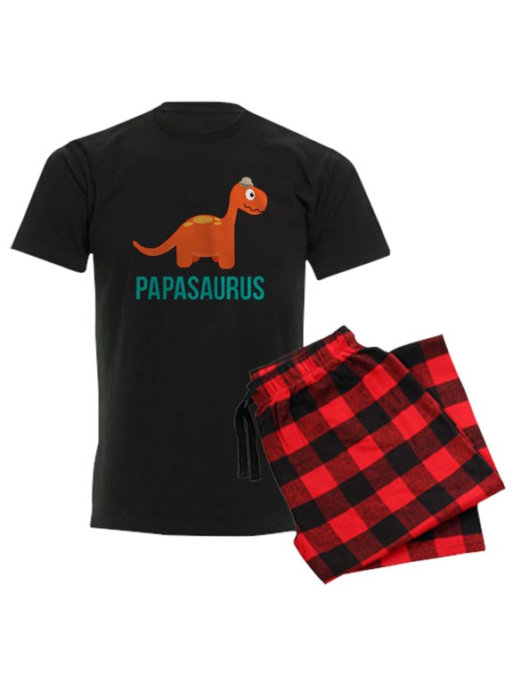 - Papasaurus Men's Dark Pajamas - Men's Dark Loose Fit Cotton Pajama Set