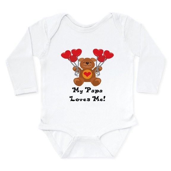CafePress - Papateddylovesme Body Suit - Long Sleeve Cotton Baby Bodysuit