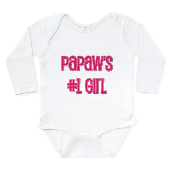 CafePress - Papaw's #1 Girl Body Suit - Long Sleeve Cotton Baby Bodysuit