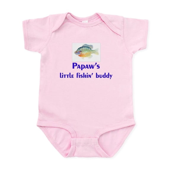 CafePress - Papaw's Little Fishin' Buddy Infant Bodysuit - Baby Light Bodysuit, Size Newborn - 24 Months