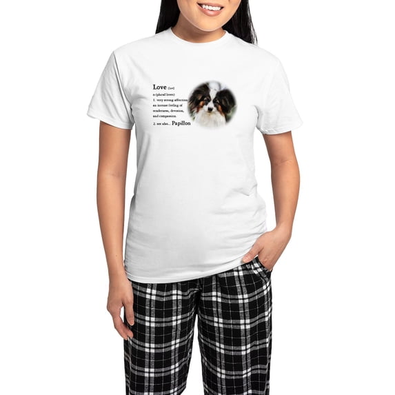 CafePress - Papillon Gifts Women's Light Pajamas - Women's Short Sleeve Print T-Shirt and Pants Light Cotton Pajama Set