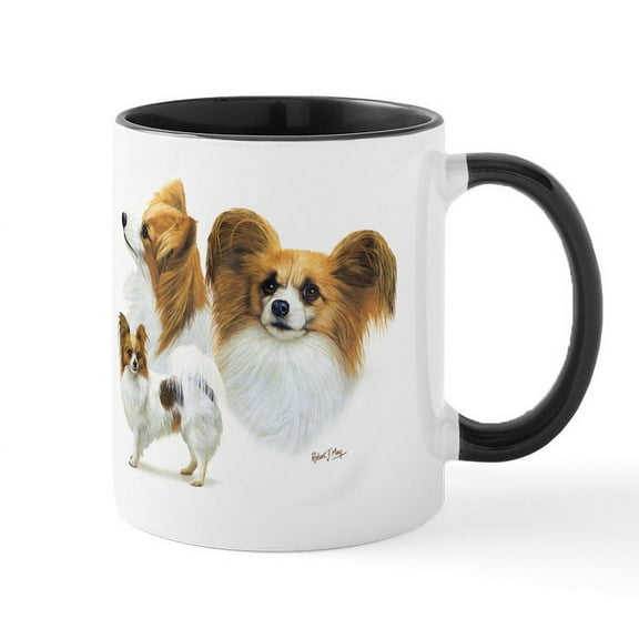 CafePress - Papillon Mug - 11 oz Ceramic Mug - Novelty Coffee Tea Cup