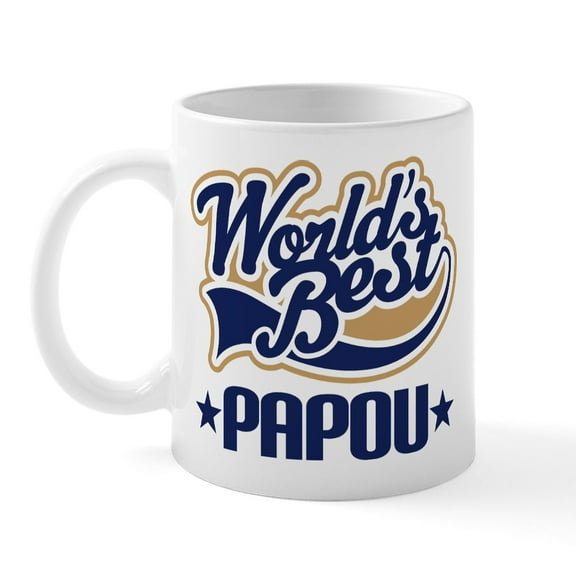 CafePress - Papou (Worlds Best) Mug - 11 oz Ceramic Mug - Novelty Coffee Tea Cup