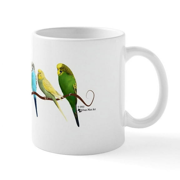 CafePress - Parakeets & Cockatiels Mugs - 11 oz Ceramic Mug - Novelty Coffee Tea Cup