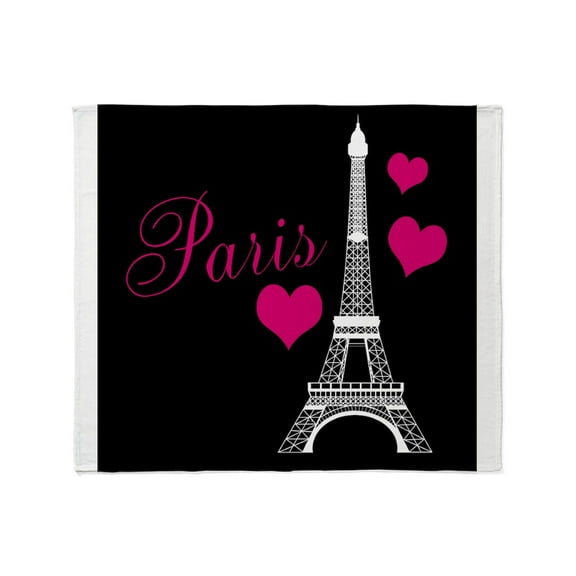 CafePress - Paris Eiffel Tower In Black Throw Blanket - Soft Fleece Throw Blanket, 50"x60" for All Ages