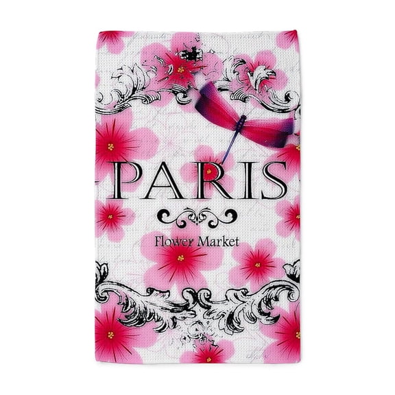 CafePress - Paris Floral - Tea Towel